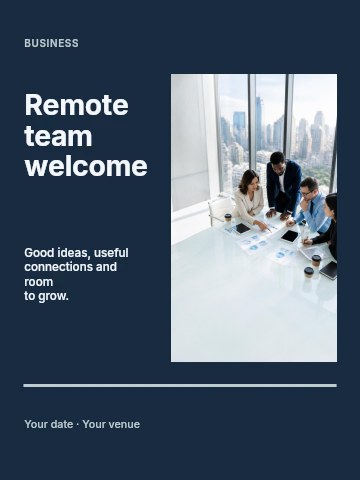 Remote team welcome poster template