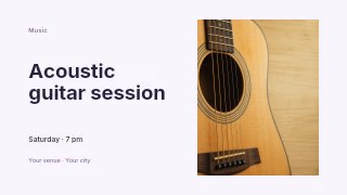 Acoustic guitar session youtube thumbnail template · Horizontal photo dialogue