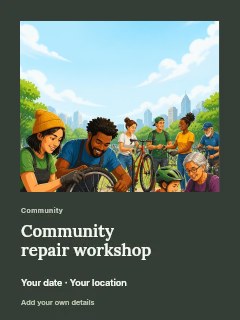 Community repair workshop invitation template · Gallery editorial