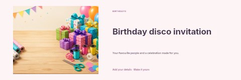 Birthday disco invitation banner template
