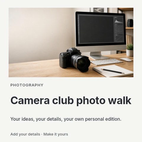 Camera club photo walk social media post template