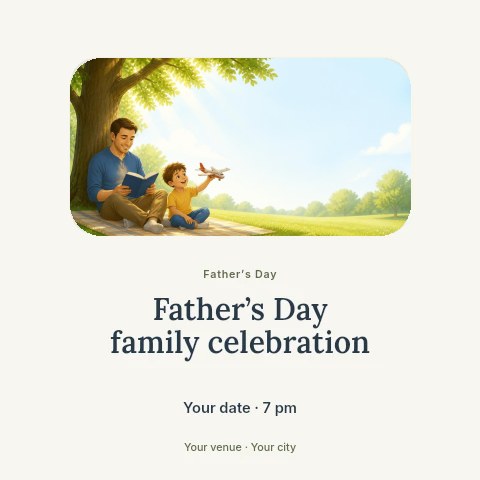 Father’s Day family celebration social media post template