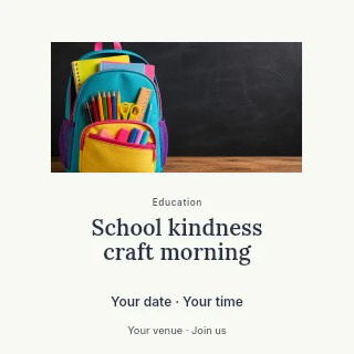School kindness craft morning social media post template · Picture window