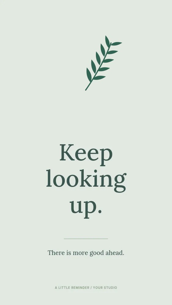 Willow foliage · arching arrangement with 5 leaf pairs in Keep looking up · Quote story
