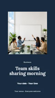 Team skills sharing morning instagram story template · Picture window