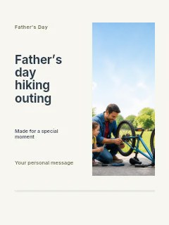 Father’s Day hiking outing invitation template · Split portrait
