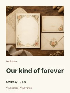 Wedding photo keepsake invitation template · Gallery editorial