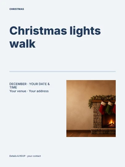 Christmas lights walk · Columns poster template