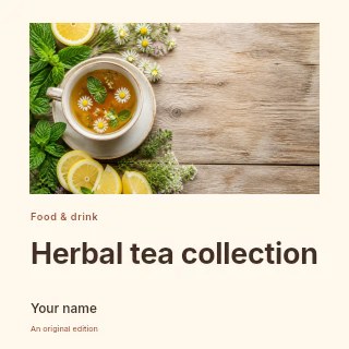 Herbal tea collection podcast cover template · Gallery editorial
