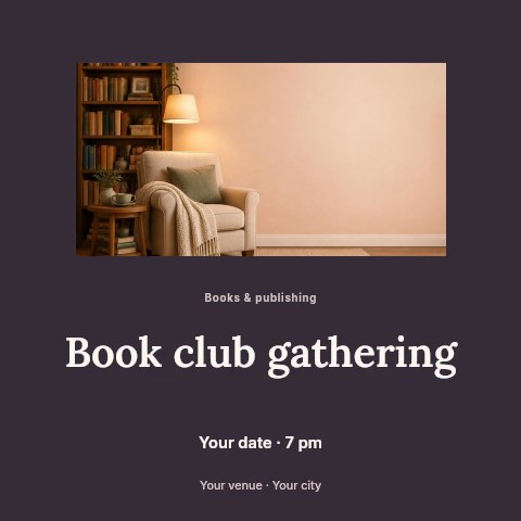 Book club gathering social media post template