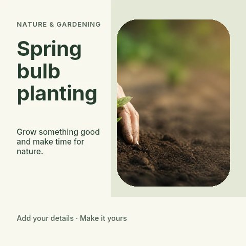 Spring bulb planting social media post template