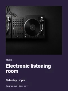 Electronic listening room greeting card template · Gallery editorial