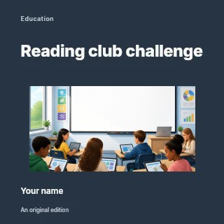 Reading club challenge podcast cover template · Modern programme