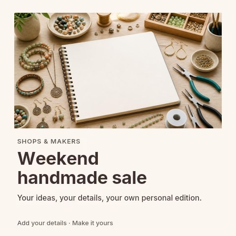 Weekend handmade sale social media post template