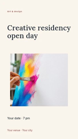 Creative residency open day instagram story template
