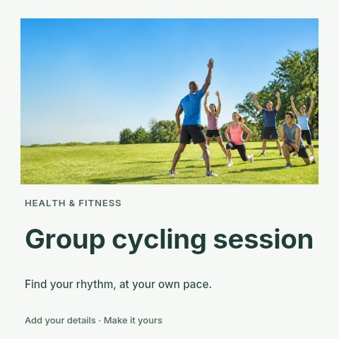 Group cycling session social media post template
