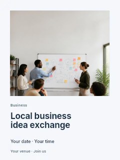 Local business idea exchange poster template · Gallery editorial