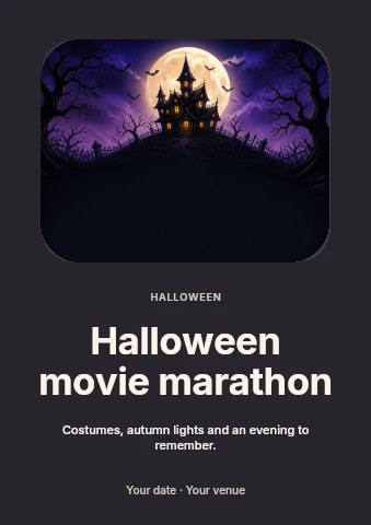 Halloween movie marathon flyer template