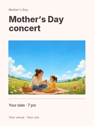 Mother’s Day concert invitation template