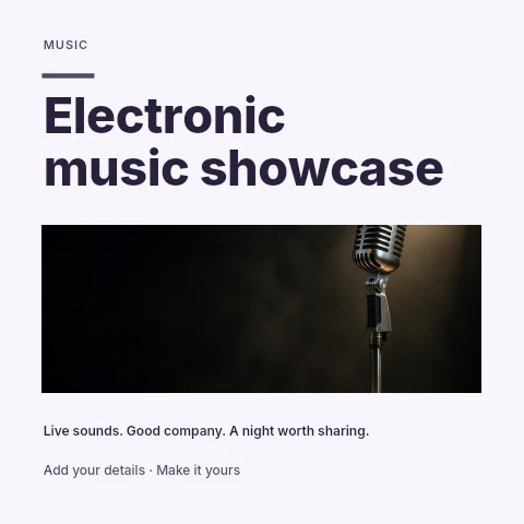 Electronic music showcase social media post template