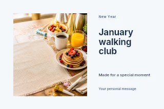 January walking club postcard template · Horizontal photo dialogue