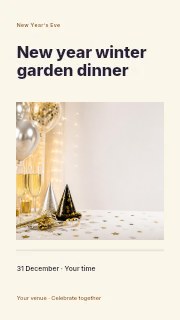 New Year winter garden dinner instagram story template · Title & photograph