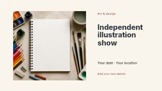 Independent illustration show presentation cover template · Horizontal photo dialogue