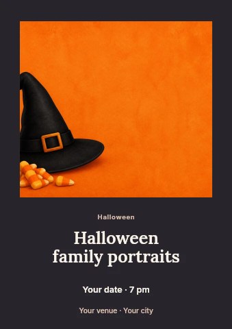 Halloween family portraits flyer template
