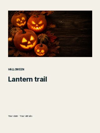 Lantern trail · Split editorial poster template