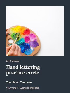 Hand lettering practice circle poster template · Gallery editorial