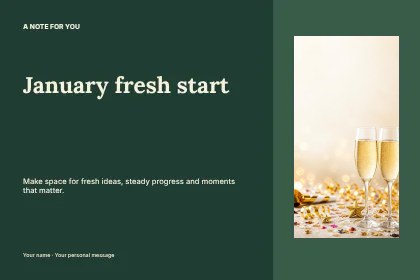 January fresh start · Gallery postcard template