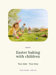 Easter baking with children poster template · Picture window