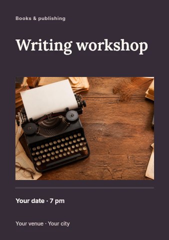 Writing workshop flyer template