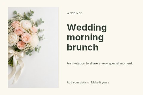 Wedding morning brunch postcard template