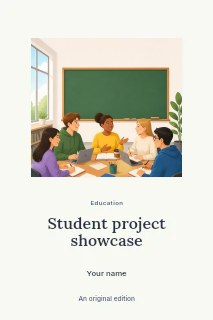 Student project showcase book cover template · Picture window