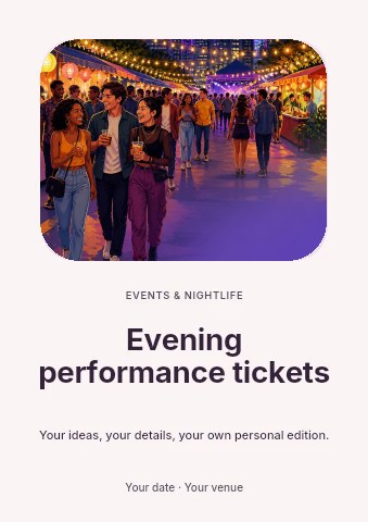 Evening performance tickets flyer template