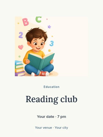 Reading club poster template