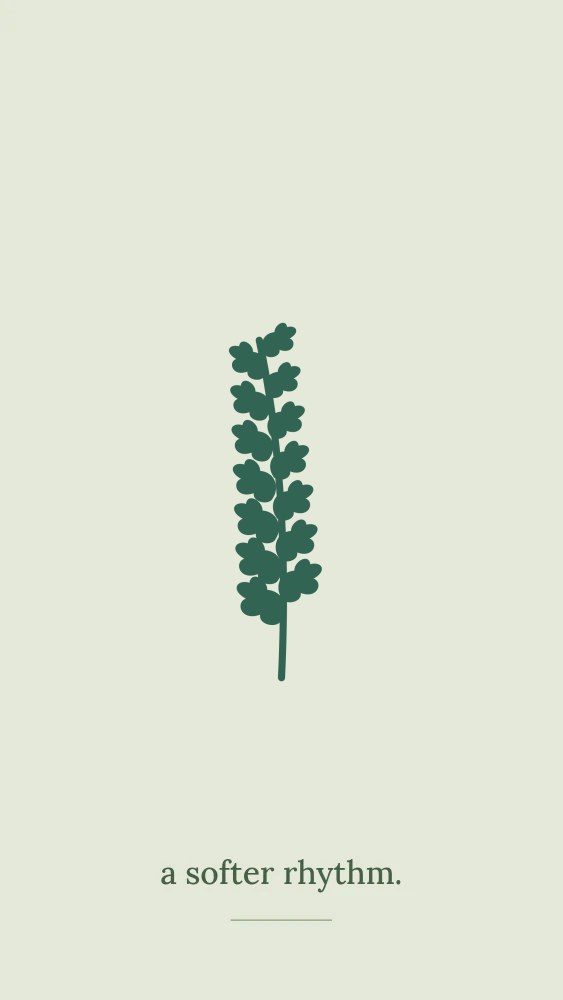 Oak foliage · upright arrangement with 7 leaf pairs in A softer rhythm · Botanical wallpaper