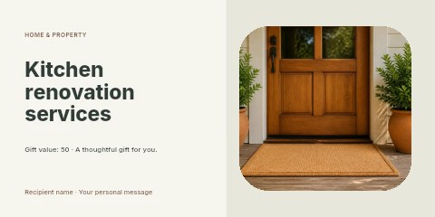 Kitchen renovation services gift voucher template