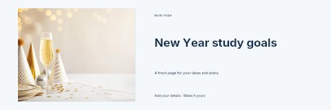 New Year study goals banner template
