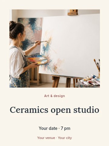 Ceramics open studio invitation template