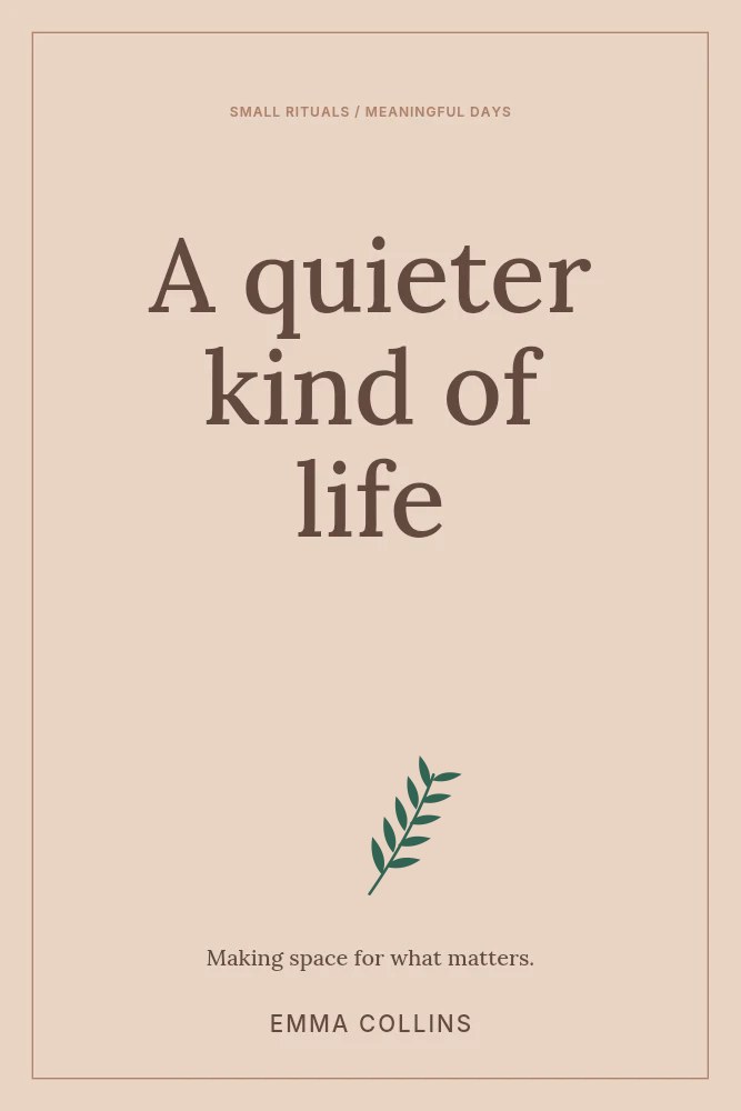 Willow foliage · arching arrangement with 5 leaf pairs in A quieter kind of life · Nonfiction book cover