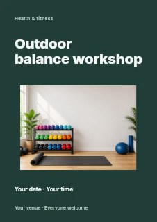 Outdoor balance workshop flyer template · Modern programme