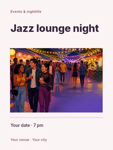 Jazz lounge night invitation template