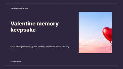 Valentine memory keepsake · Centered presentation cover template
