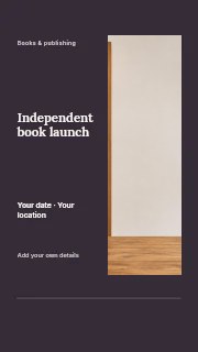 Independent book launch instagram story template · Split portrait