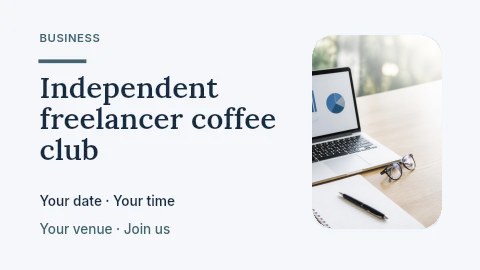 Independent freelancer coffee club youtube thumbnail template · Horizontal photo dialogue