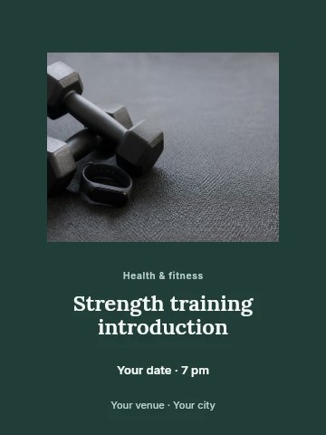 Strength training introduction poster template
