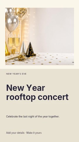 New Year rooftop concert instagram story template