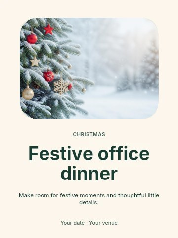 Festive office dinner poster template